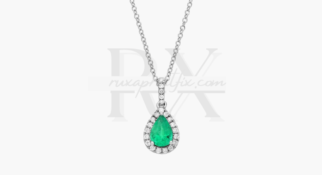 Blue Nile Emerald Diamond Necklace